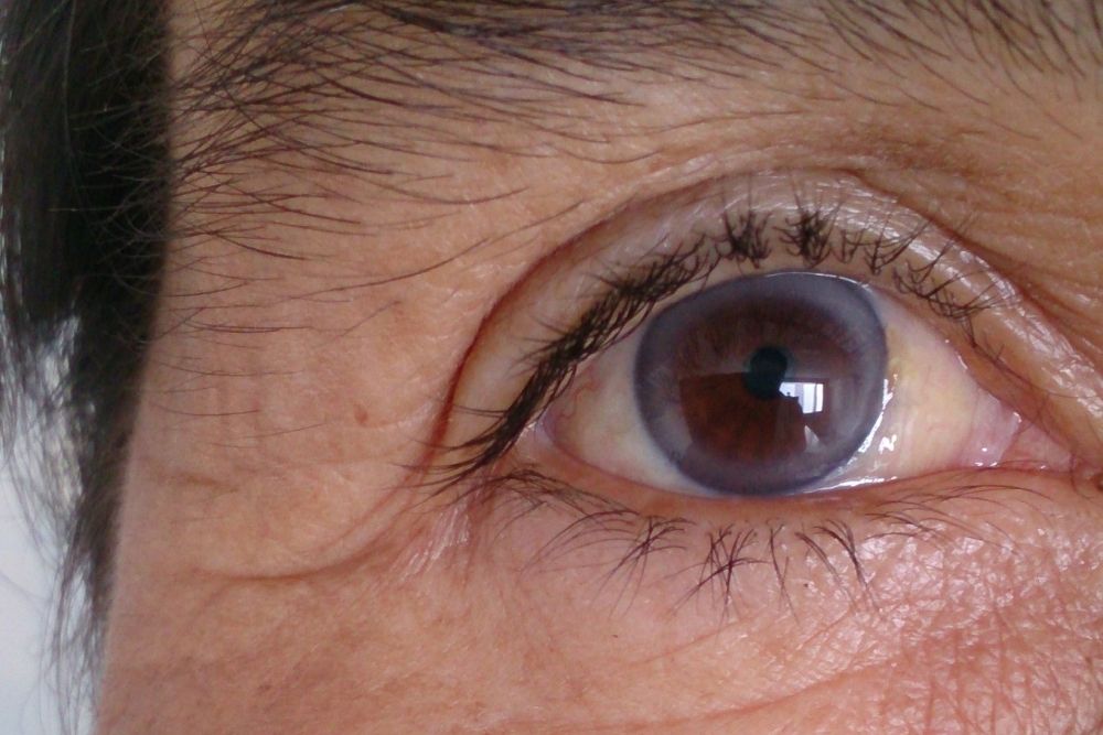 closeup of middle aged eye